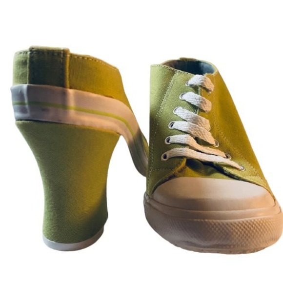 VTG Bakers Lime Slip-on Tennis Shoes 3" Heel - Picture 4 of 5